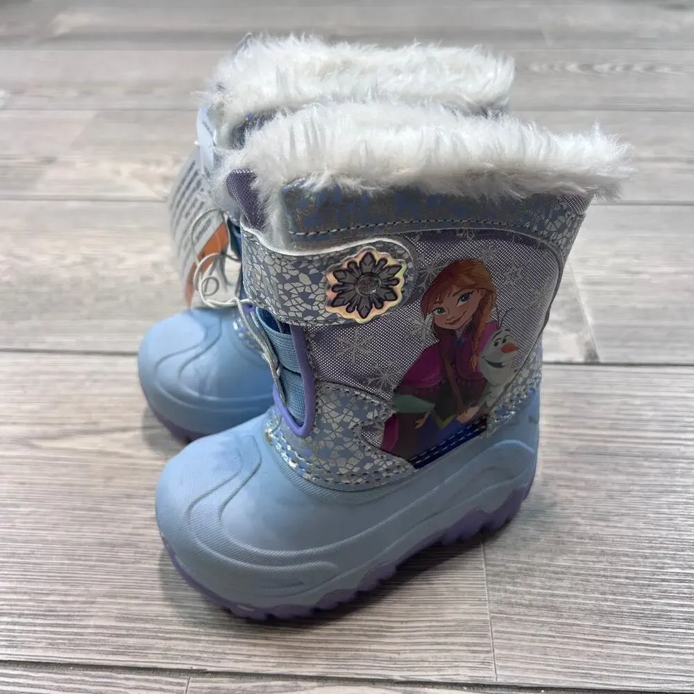 Frozen Disney Lighted Winter Snowboots Blue 6 NWT